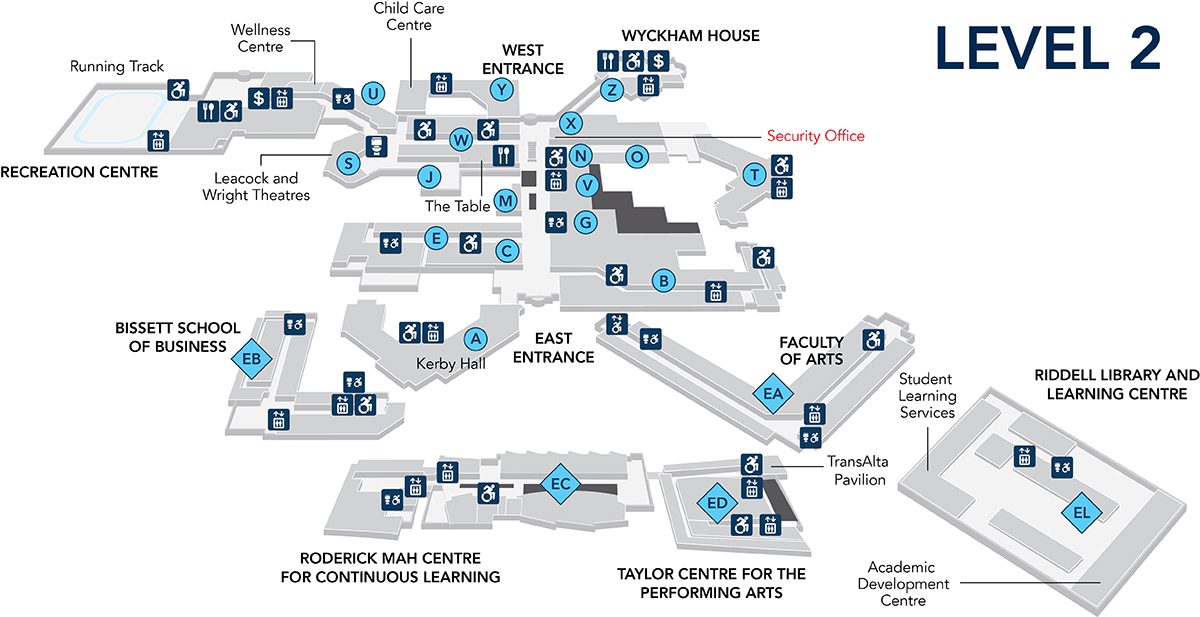 Detailed map of the first floor of the Lincoln Park campus.
