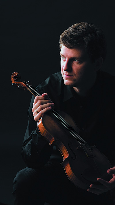 James Ehnes poses with his violin