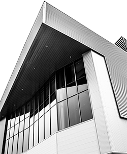 Dramatic angle of the Taylor Center for the Performing Arts