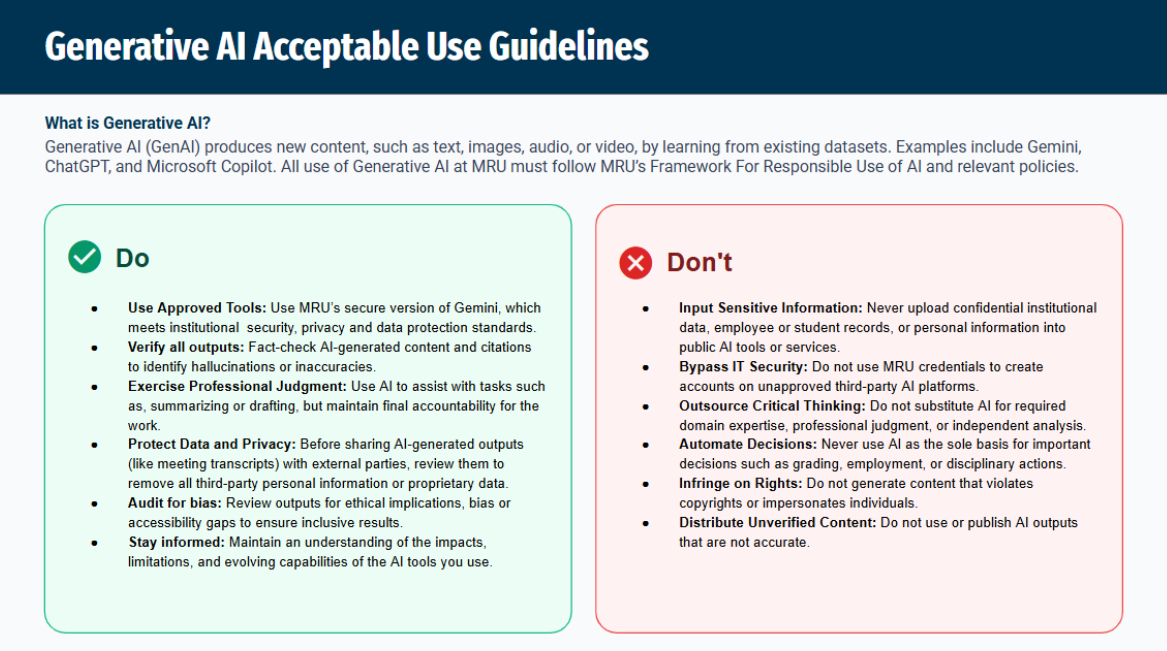 Guidelines for the acceptability of generative AI, outlining ethical and practical considerations for its use.