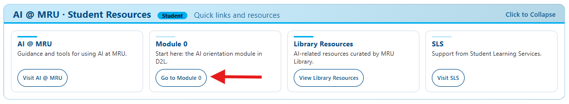 image of the D2L AI@MRU widget