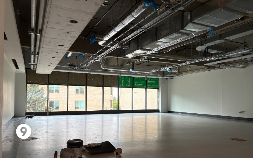 In early September, the flooring is down in this Geology lab on Level 1. 