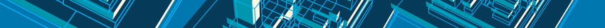 Blue bar with abstract blocks in white and lighter blue