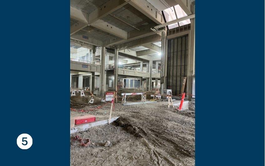 Photo 5 shows an open area with dirt floor.