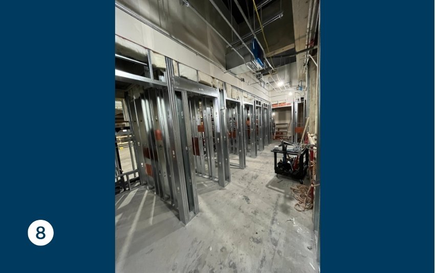 Photo 8 shows how framing is going up in the G-wing.