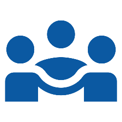 Icon of three people standing in a circle.