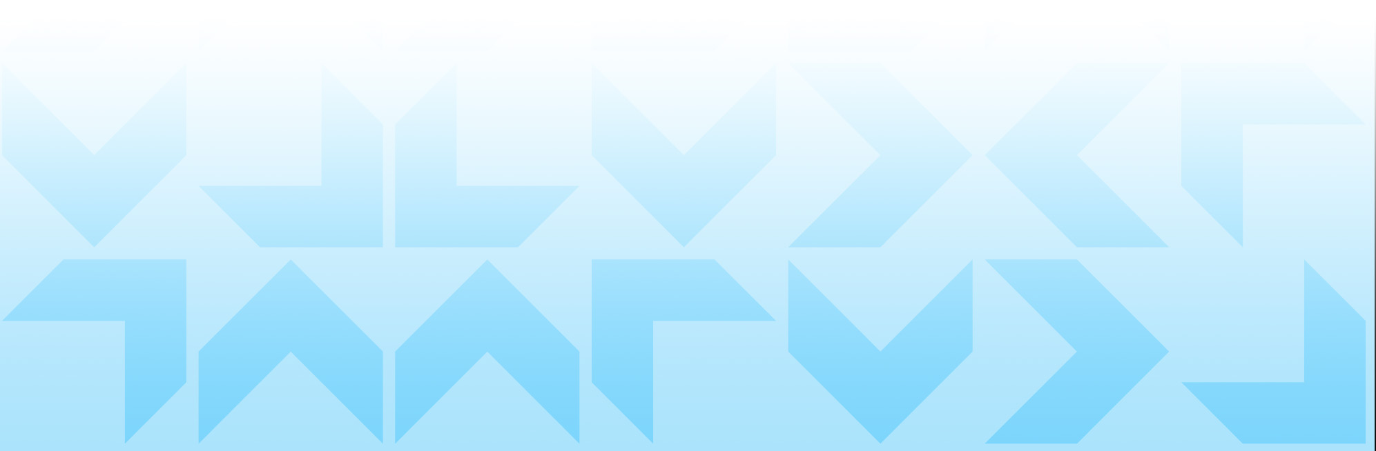 A pattern of blue chevrons pointing in many directions fading into white.