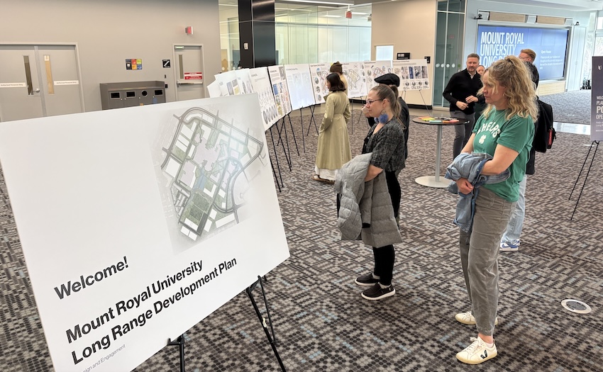 The first Open House for Mount Royal’s Long Range Development Plan was held in the Riddell Library and Learning Centre from noon to 8 p.m. on Tuesday, March 17. 