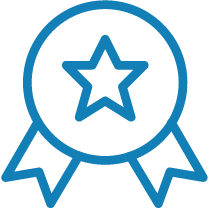 Icon of a star and ribbon