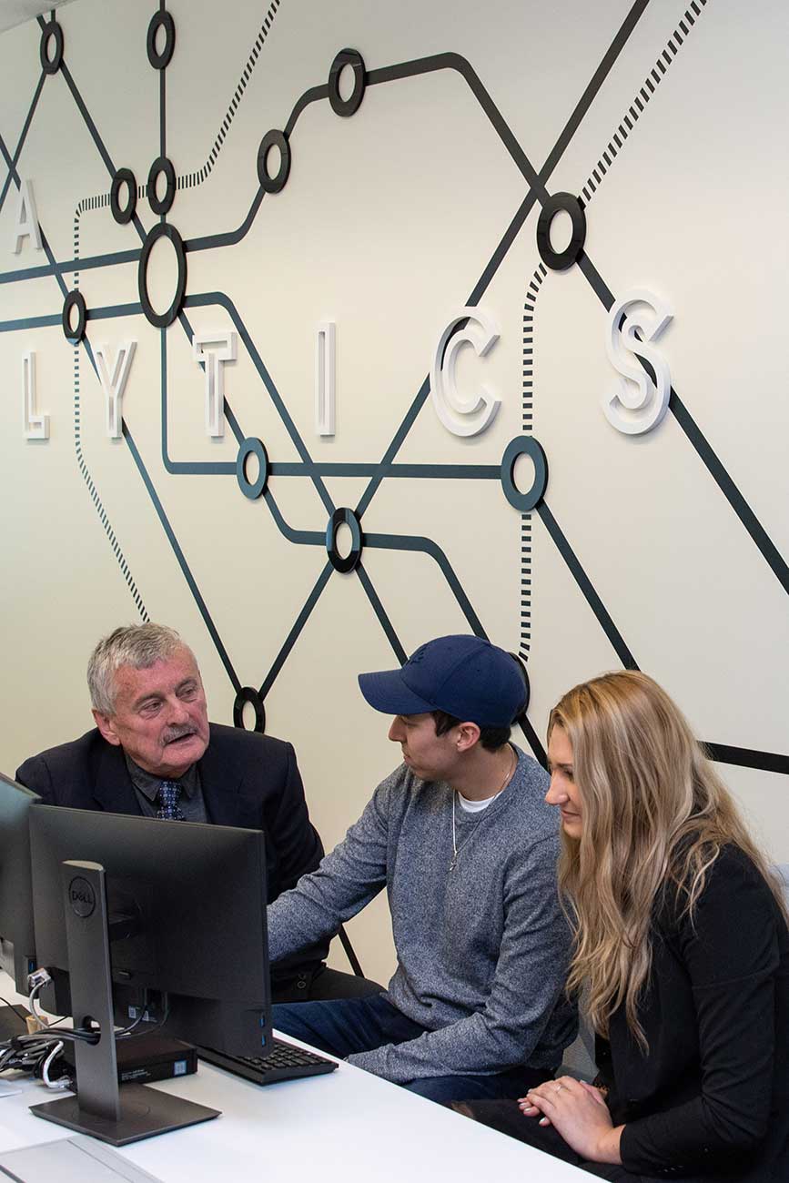 Brian Fleming, PhD, and students in the CN Supply Chain Analytics Lab