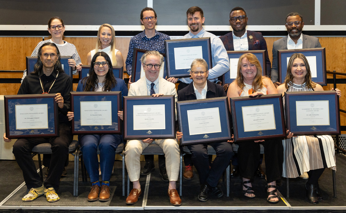 2026 Faculty Excellence Award Recipients showcasing their achievements in a group setting.