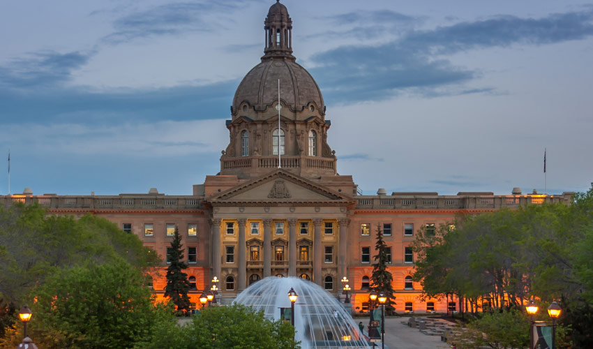 The Alberta legislature in Edmonton.