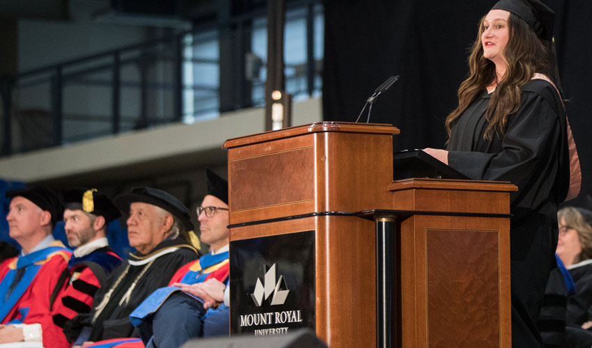 Bachelor of Nursing alumna Andrea Locke was also on hand to speak to the new alumni.