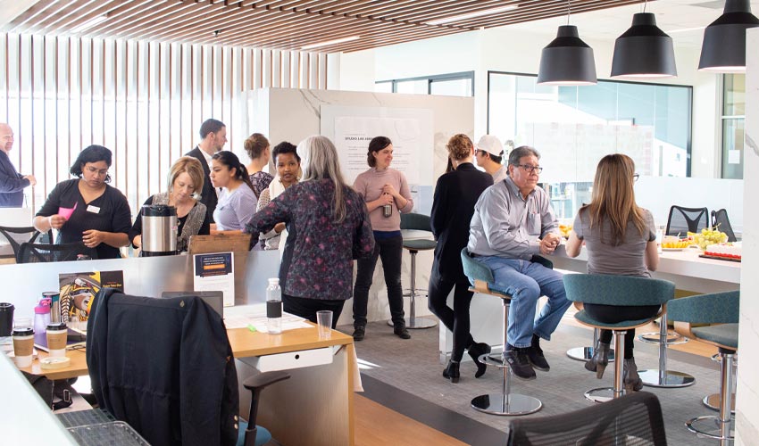 People working in the Trico Changemakers Studio.