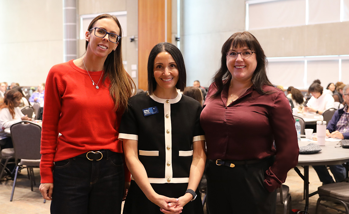 Pictured left to right: Bachelor of Child Studies Assistant Professor Chelan McCallion, School of Nursing and Midwifery Associate Professor Giuliana Harvey, PhD, Department of Child Studies and Social Work Assistant Professor Alysia Wright, PhD. 