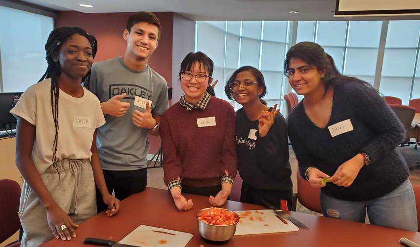 Allen Ellett and other international students in Residence.