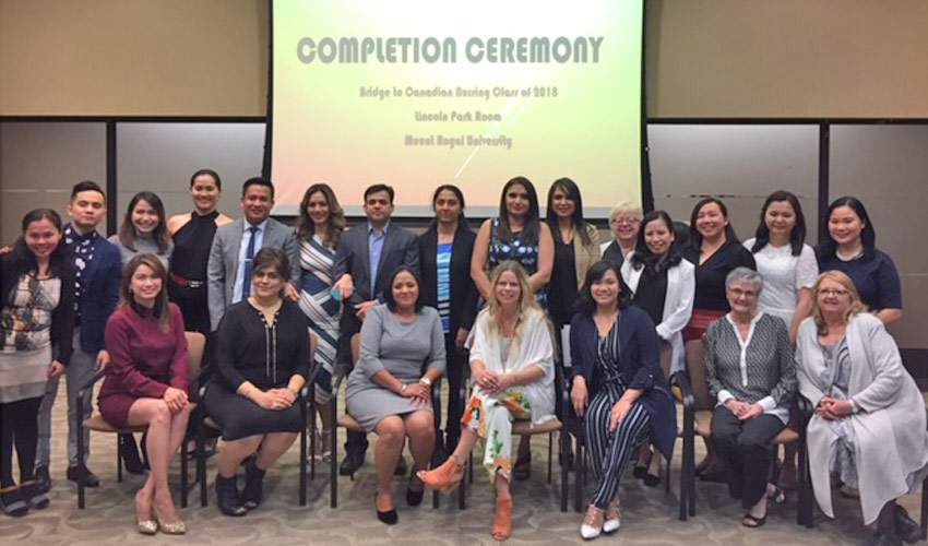 Students, faculty and staff celebrate the completion ceremony for the Winter 2018 cohort