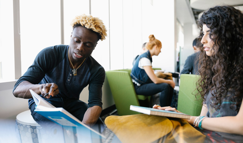 photo of students studying.