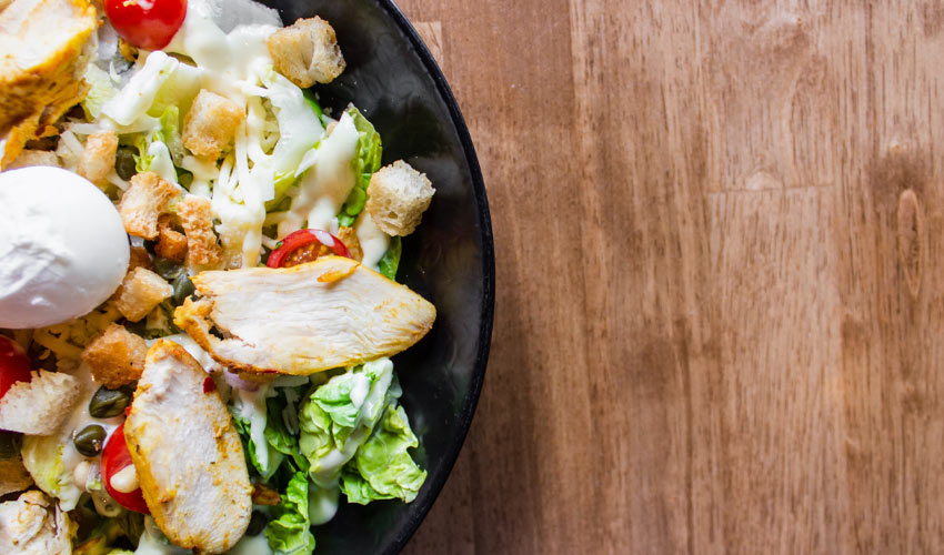 Grilled chicken and spring vegetable salad.