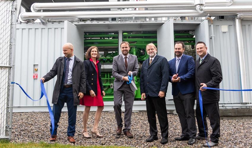 combined heating and power (CHP) unit ribbon cutting ceremony