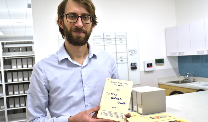 Mount Royal University Archivist and Special Collections Librarian, Peter Houston.