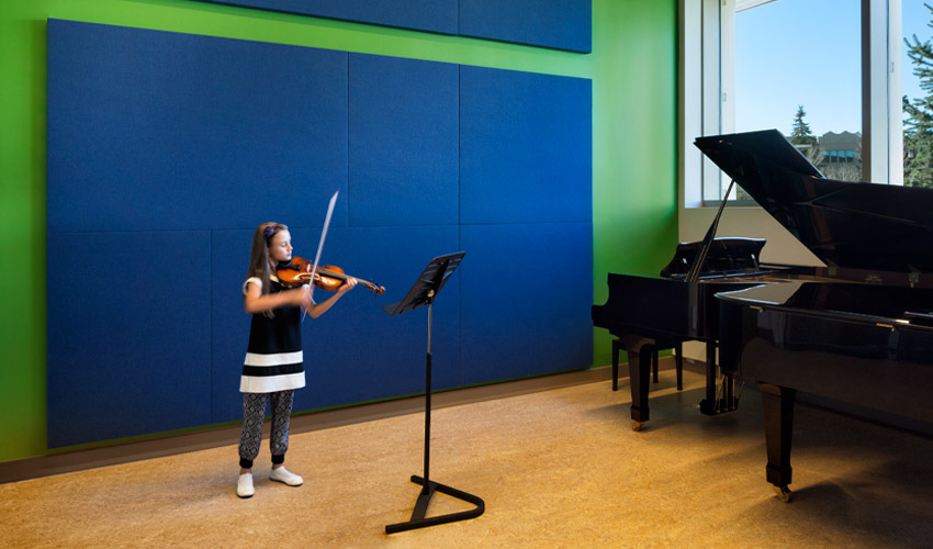 A Conservatory student playing the violin.