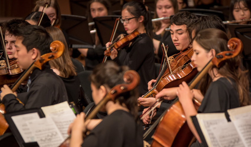 Conservatory students performing at the Bella Concert Hall.