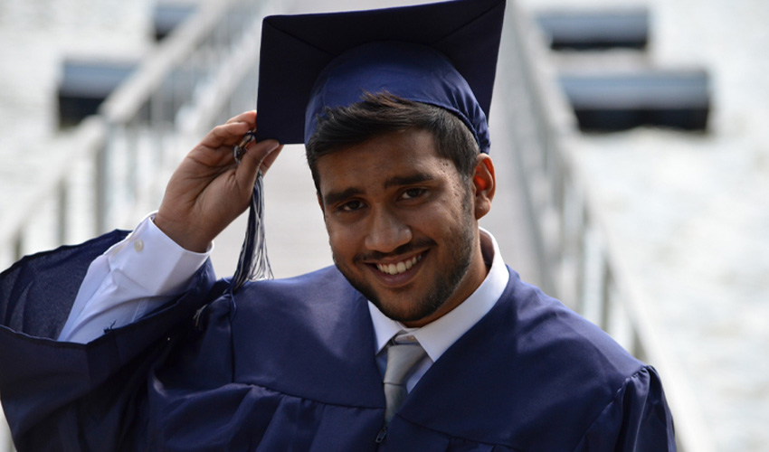 Photo of a Mount Royal University graduate.