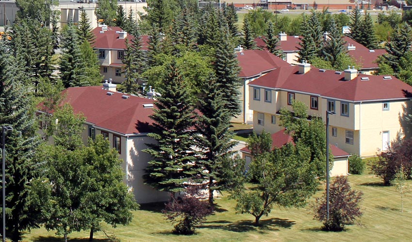 An aerial view of East Residence.