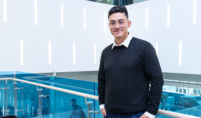 Gio Moros, founder of E-Cash in the Riddell Library and Learning Centre