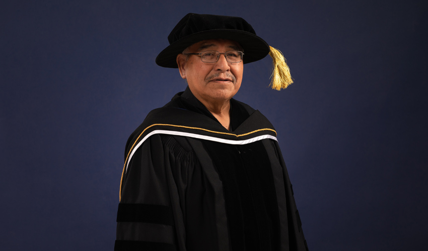 Elder Miiksika’am - Mount Royal’s Indigenous spiritual leader and advocate.