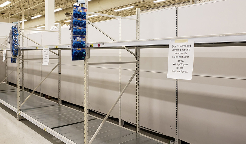 Photo of an empty store shelve.