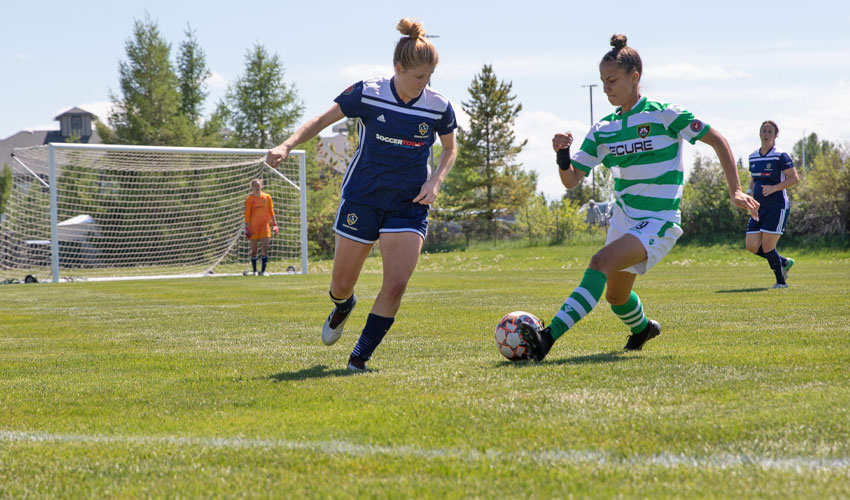 Photo of Foothills FC's girls academy match.