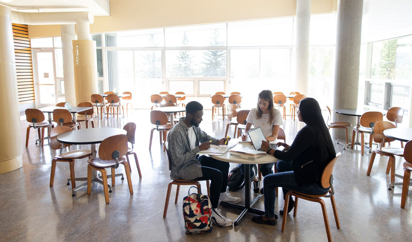 Students learning in the Roderick Mah Centre for Continuous Learning.