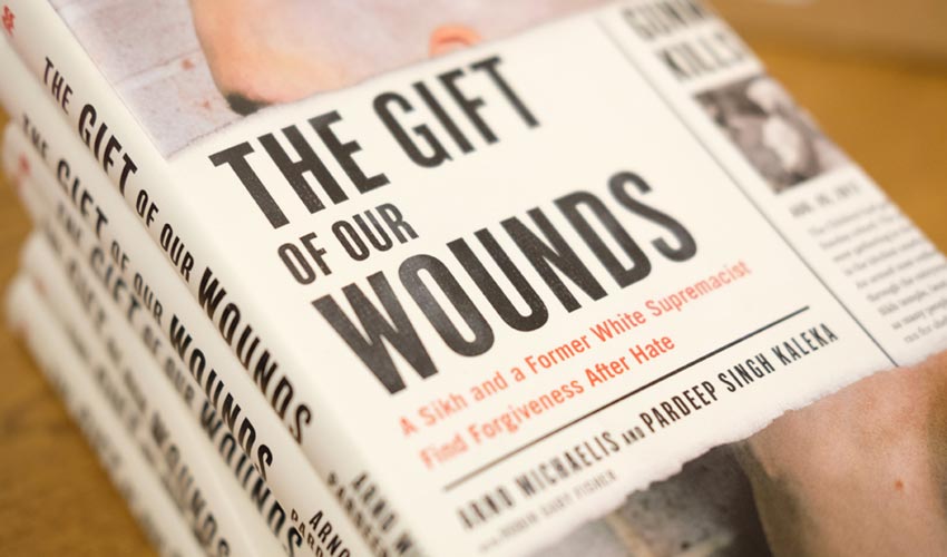 Arno Michaelis and Pardeep Singh Kaleka have collaborated on a book, The Gift of Our Wounds.