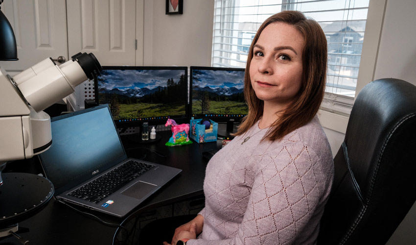 Holly Howes at her home-office.