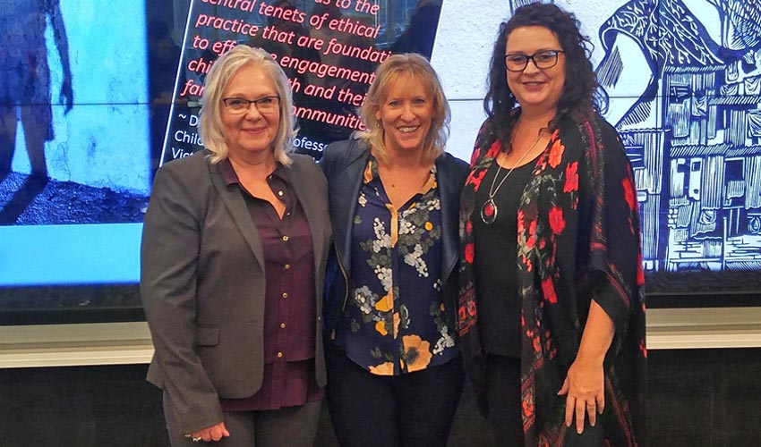 Photo of Brenda Thompson, Patricia Kostouros and Michelle Briege