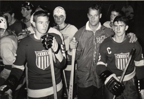 Laurie Pilson with Gordie Howe and Laurie's friend Mike Dambrough.