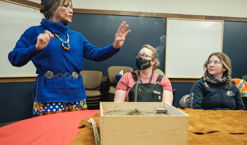Dr. linda manyguns, PhD, AVP Indigenization and Decolonization at MRU speaks about pre-contact seeds.