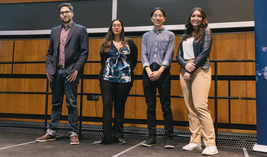 Mount Royal's Map the System campus competitors from left to right: Marshal McCallum, Roshni McCartney, Curtis Wong and Kaitlyn Squires..jpg