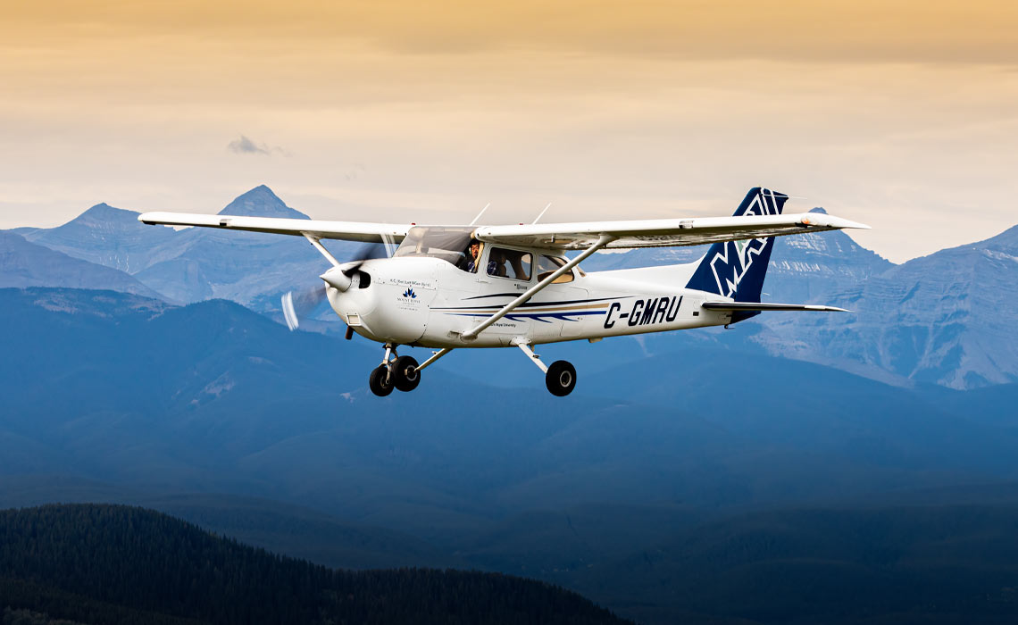 A MRU airplane in flight.