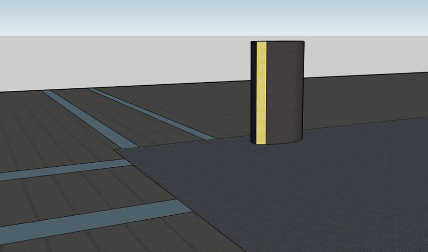 Photo of an artist's rendering of chalkboard on a sidewalk
