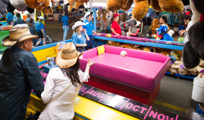 The Stampede grounds features various midway games.