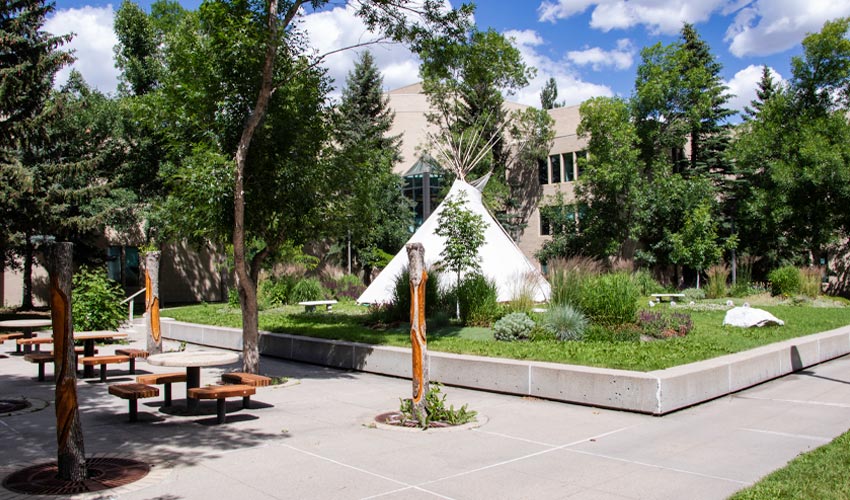 Tipi on campus at Mount Royal University.