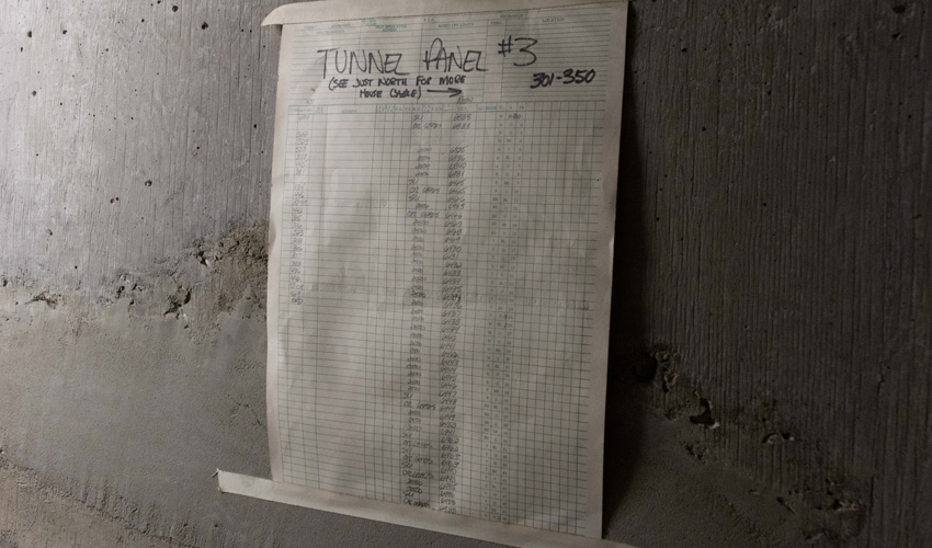 Individual extension numbers were recorded in pencil on sheets dating back to construction in 1971.