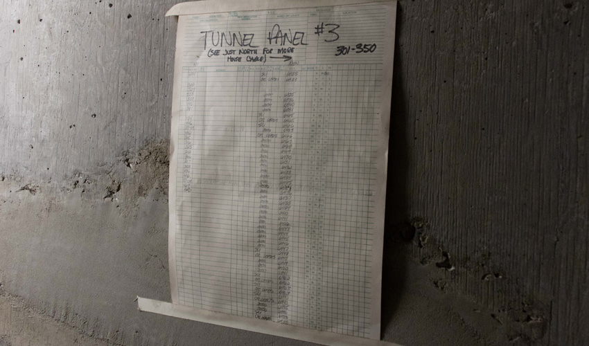Individual extension numbers were recorded in pencil on sheets dating back to construction in 1971.