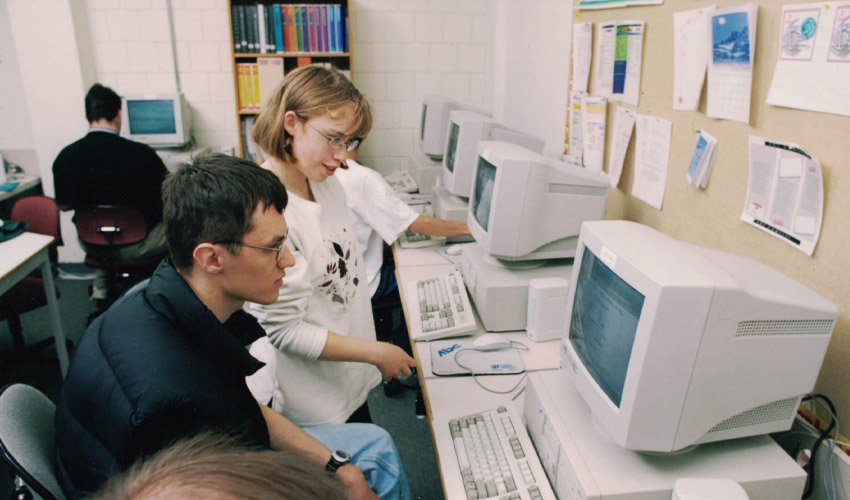 TVP students working in a computer lab.