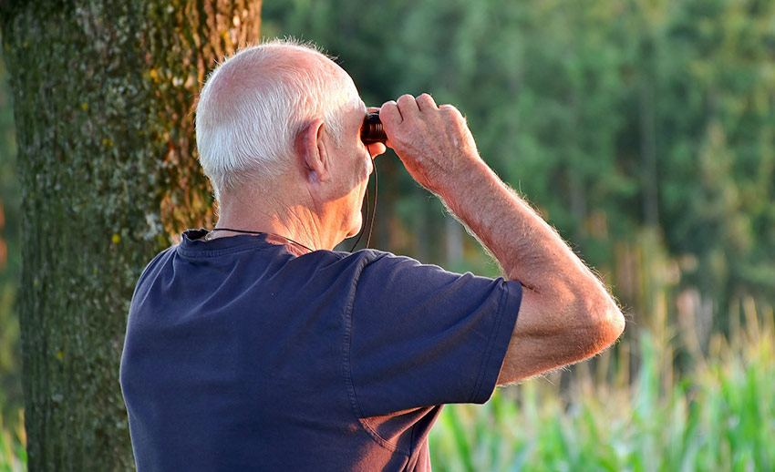 Man spending time in nature