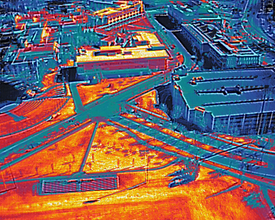 A thermal image of MRU’s campus.