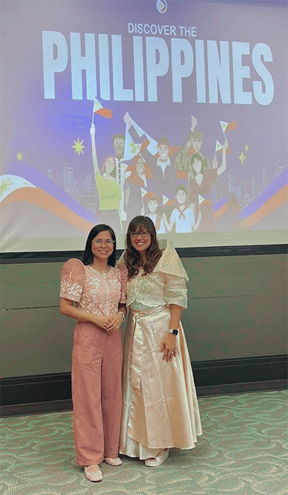 Maria Agustin, left, and Rissa Myers pose together in a photo.
